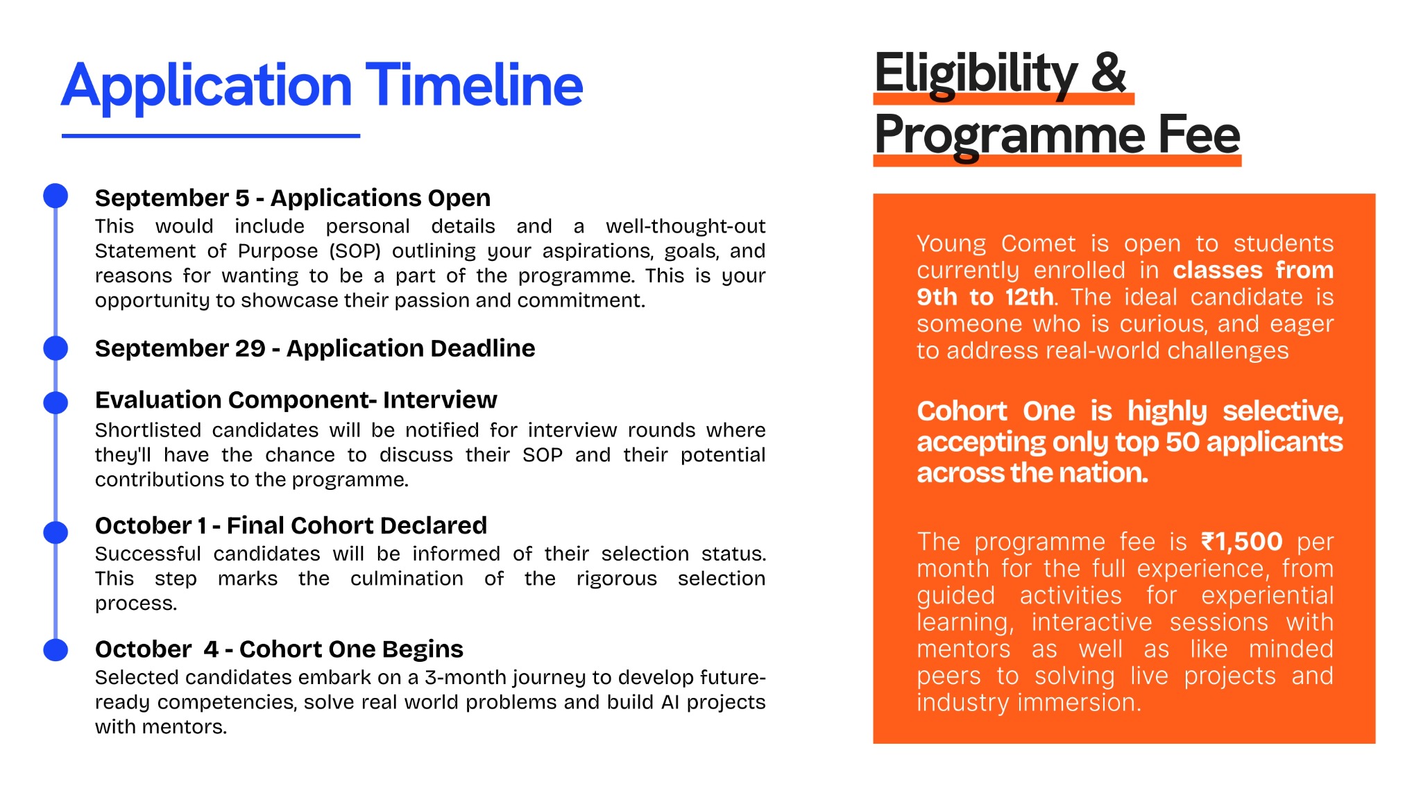 Application Timeline